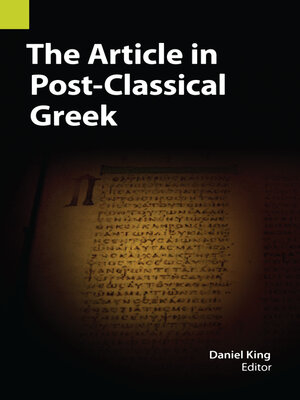 cover image of The Article in Post-Classical Greek